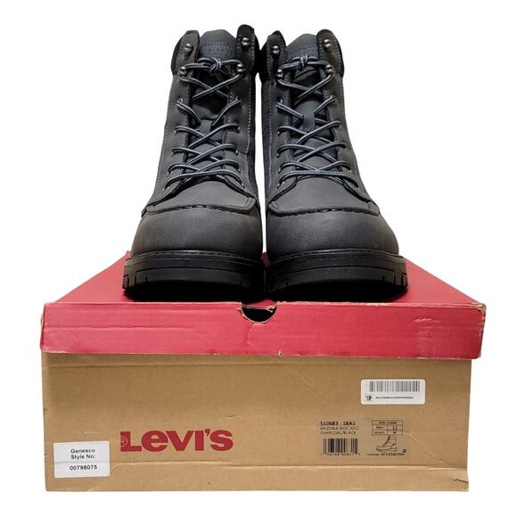 Levi's Men Arizona Moc Neo Combat Boots Size US 11M Charcoal Grey / Black - Picture 5 of 5